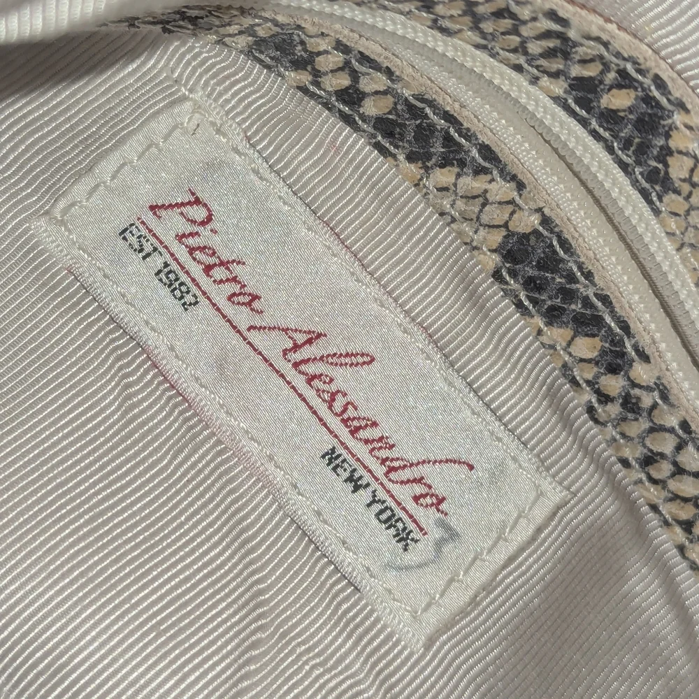 Pietro Alessandro Beige and Black Snakeskin Crossbody Bag